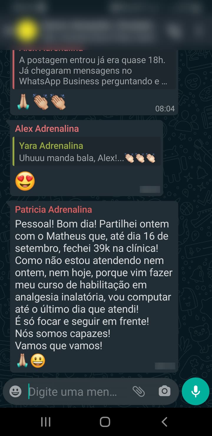 Fechou 39k na clínica até 16 de setembro (grupo)