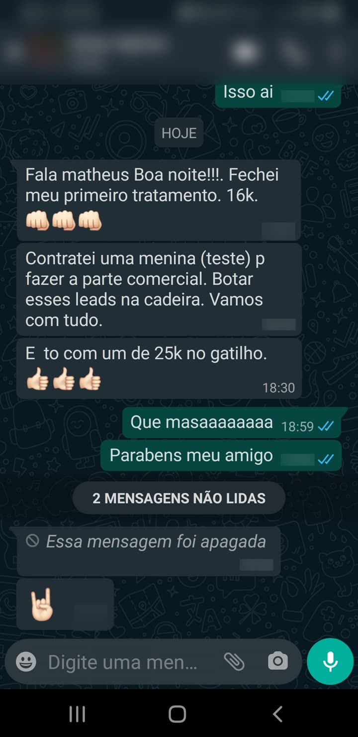 Primeiro tratamento fechado 16k; um de 25k no gatilho