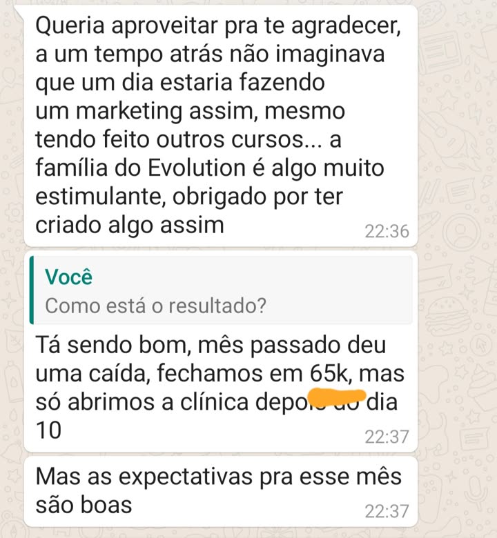 Mês fechado em 65k, clínica aberta dia 10