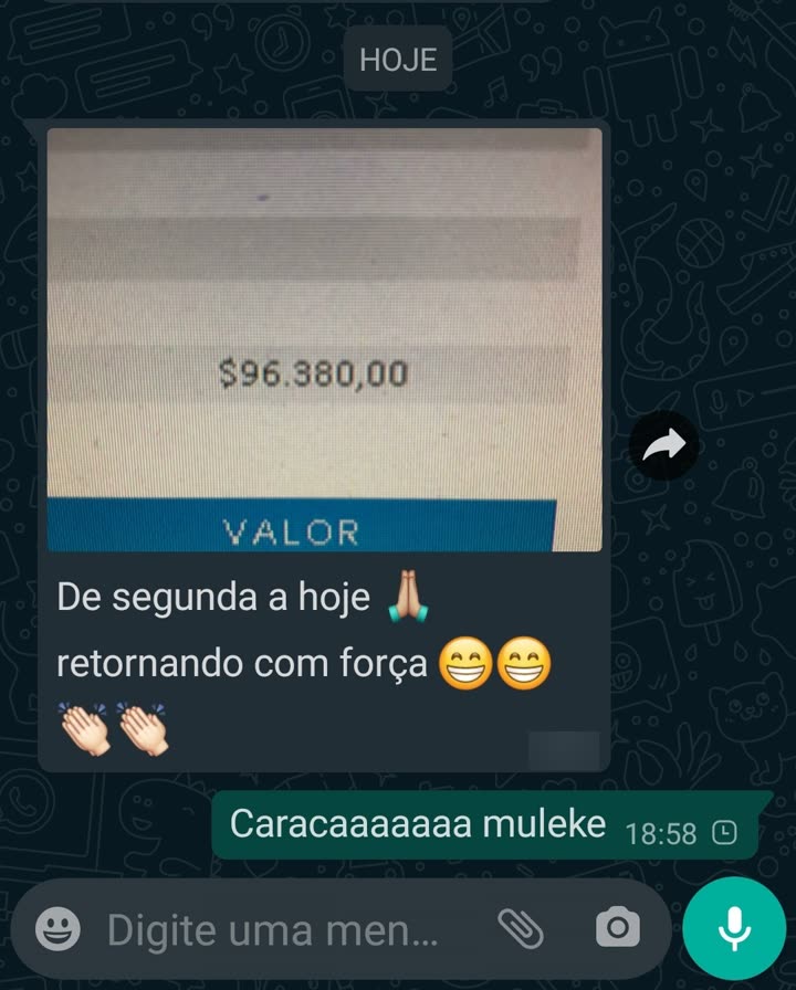 Foto da tela: R$ 96.380,00 de segunda a hoje