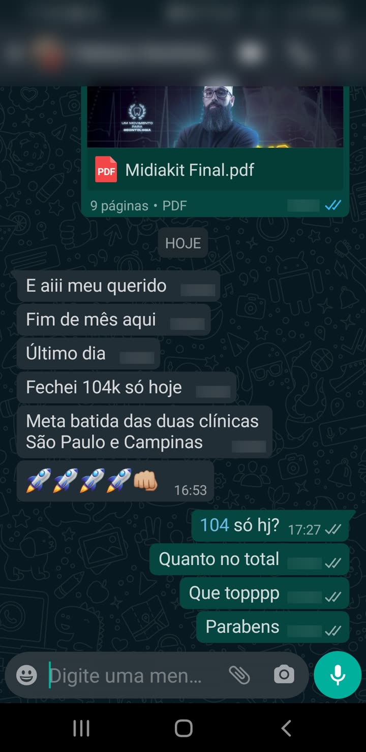 Fechou 104k só no último dia, meta batida das duas clínicas