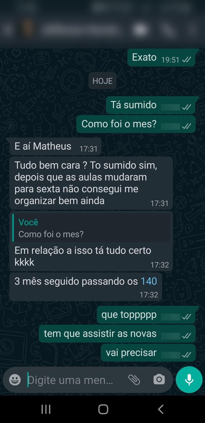3 meses seguidos acima de 140