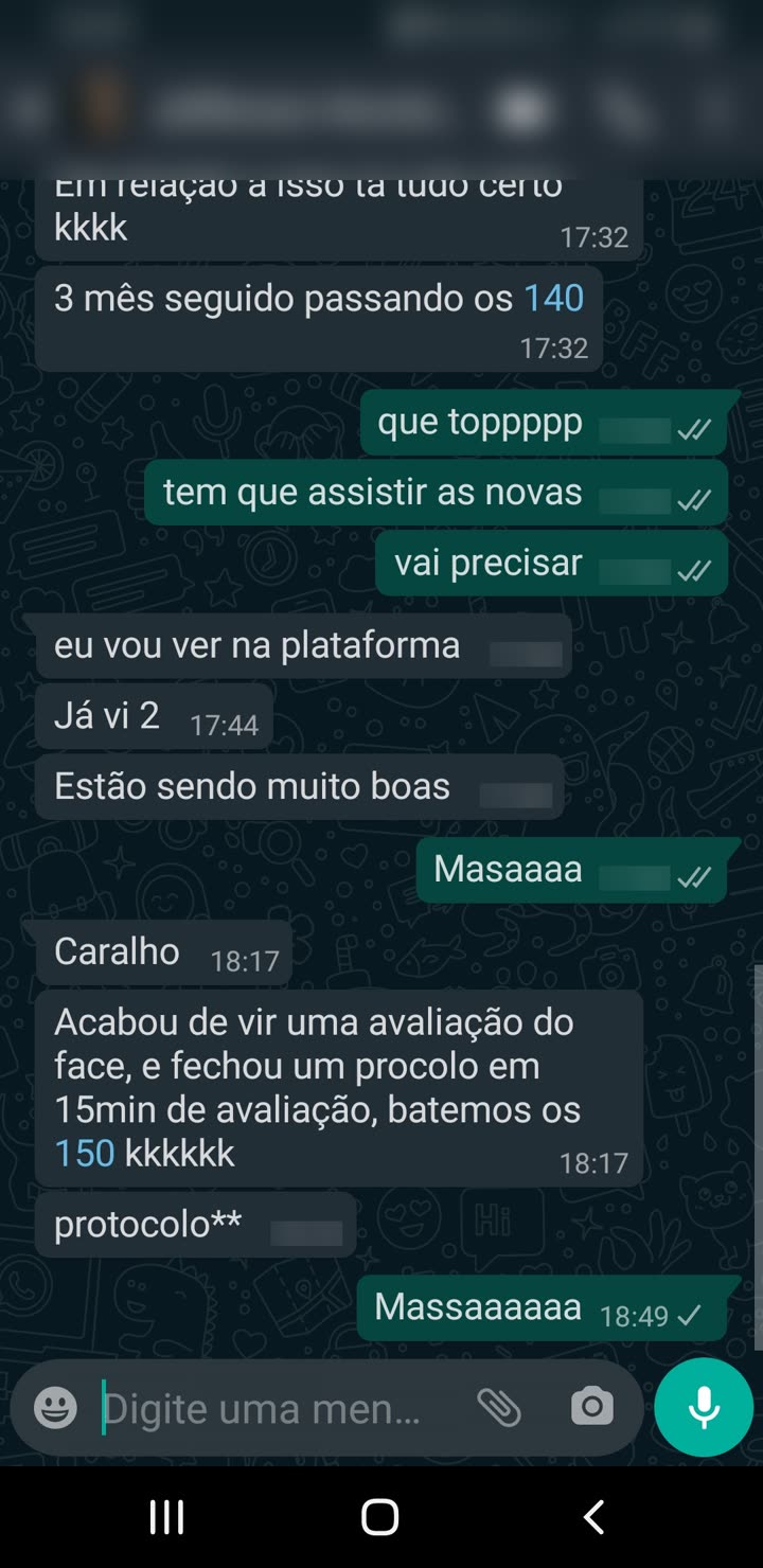 Fechou protocolo em 15 min de avaliação, bateu os 150 (mesma conversa do #42)