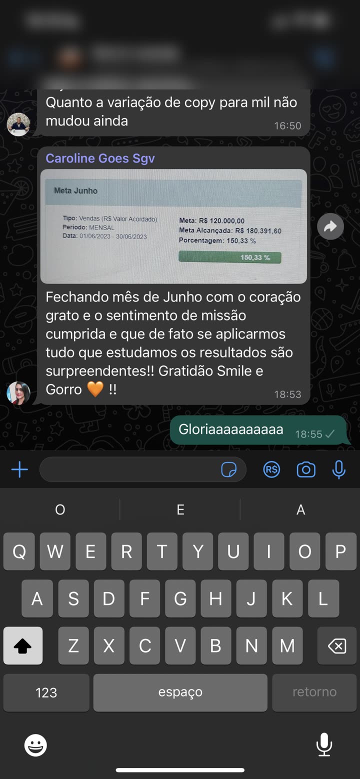 Tela 'Meta Junho 120.000, alcançada 180.391, 150%' (grupo)