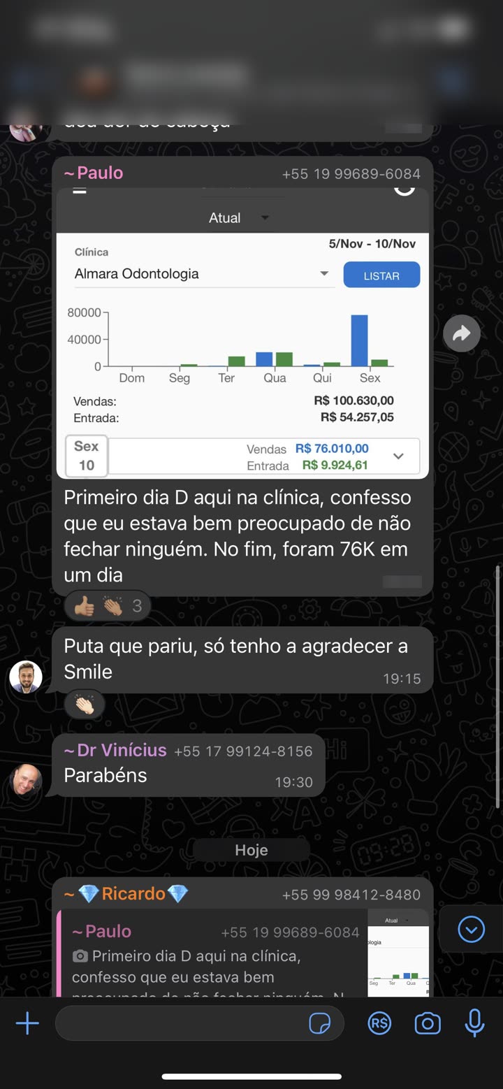 Tela do sistema Almara: 100.630 na semana, 76K em um dia (grupo)
