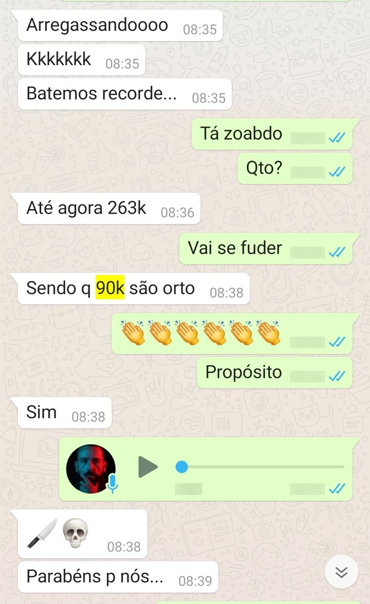 Recorde de 263k, sendo 90k de orto